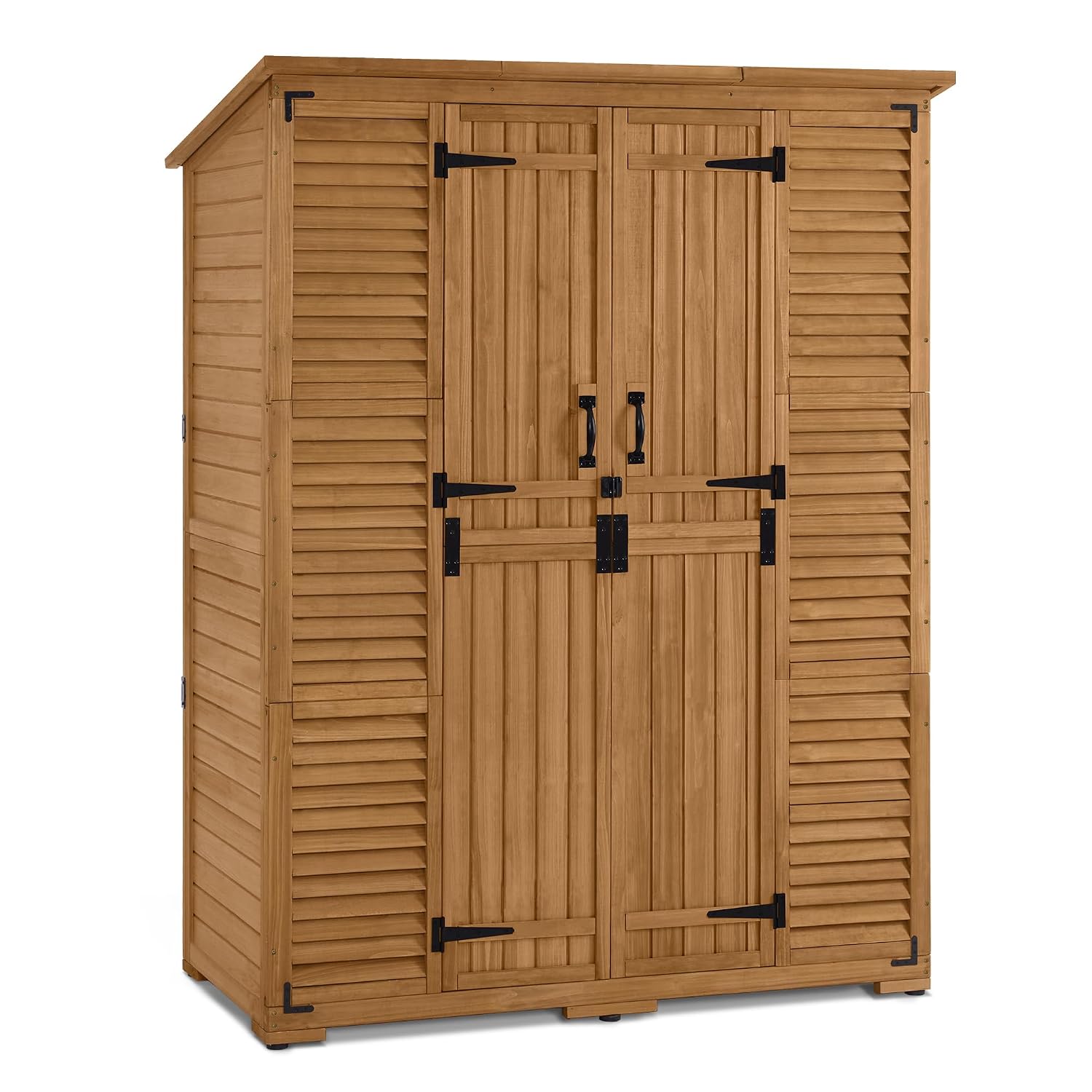 Gardening Tools Wooden - Outdoor Storage Cabinet with Shelves, Wooden