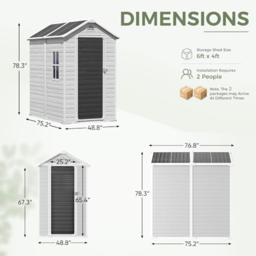 Resin Outdoor Storage Shed wit - Gardening Tools Plastic recension och pris