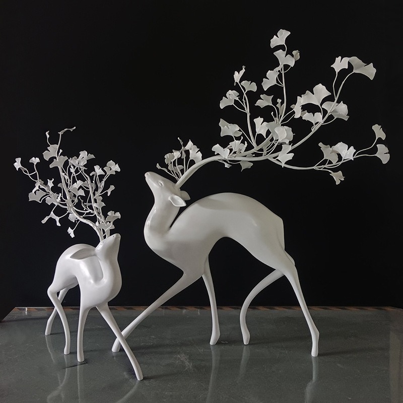 Deer sculpture metal ginkgo bi - Gardening Tools Sketch recension och pris
