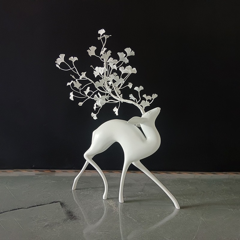 Deer sculpture metal ginkgo bi - Gardening Tools Sketch recension och pris