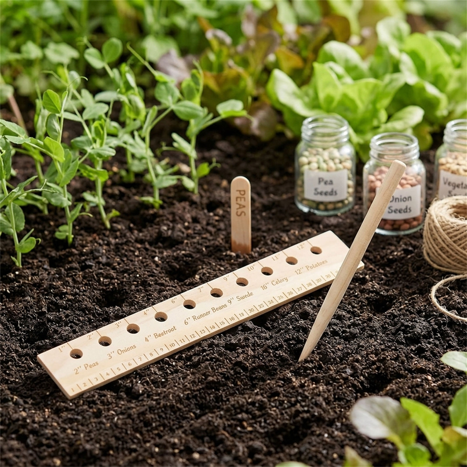 Solid Wood Planting Ruler for  - Gardening Tools Wooden recension och pris