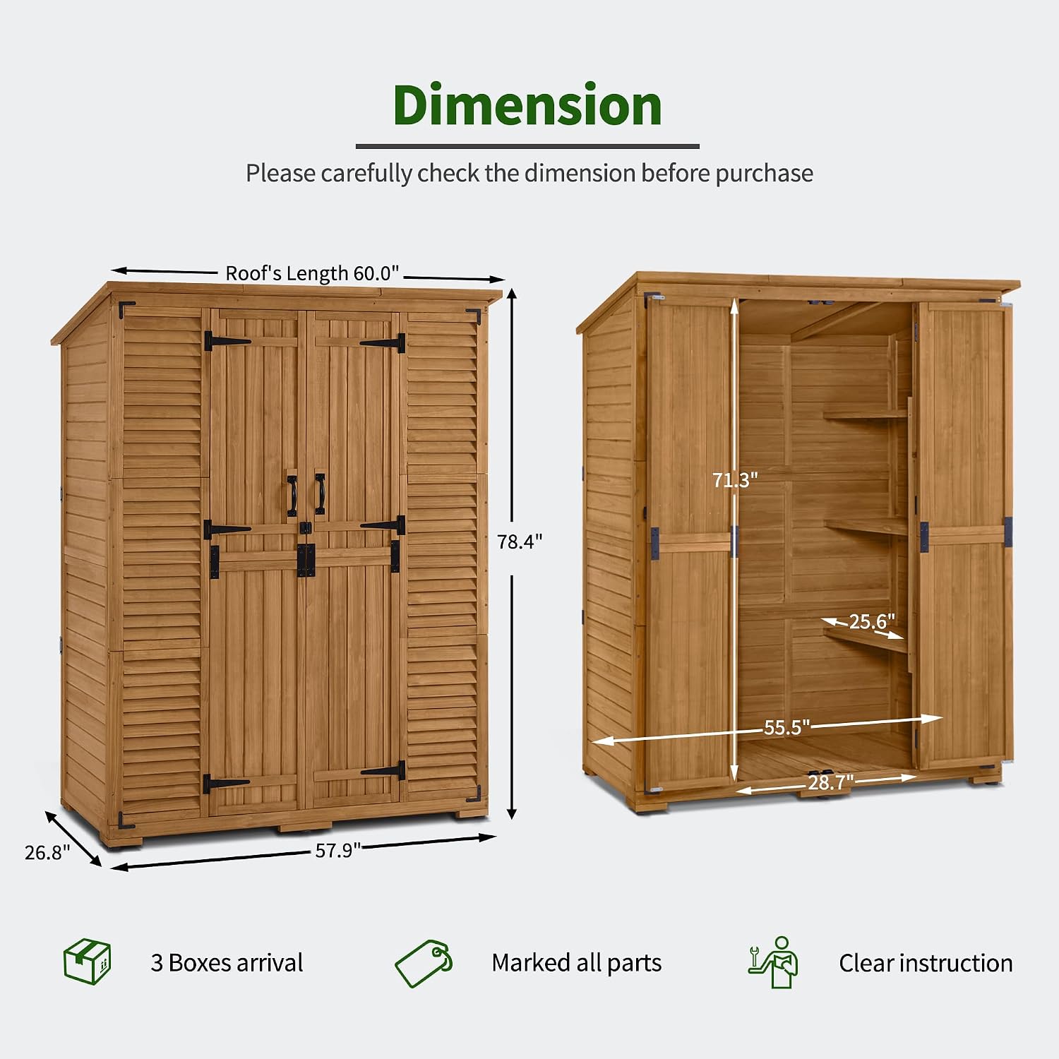 Outdoor Storage Cabinet with S - Gardening Tools Wooden recension och pris