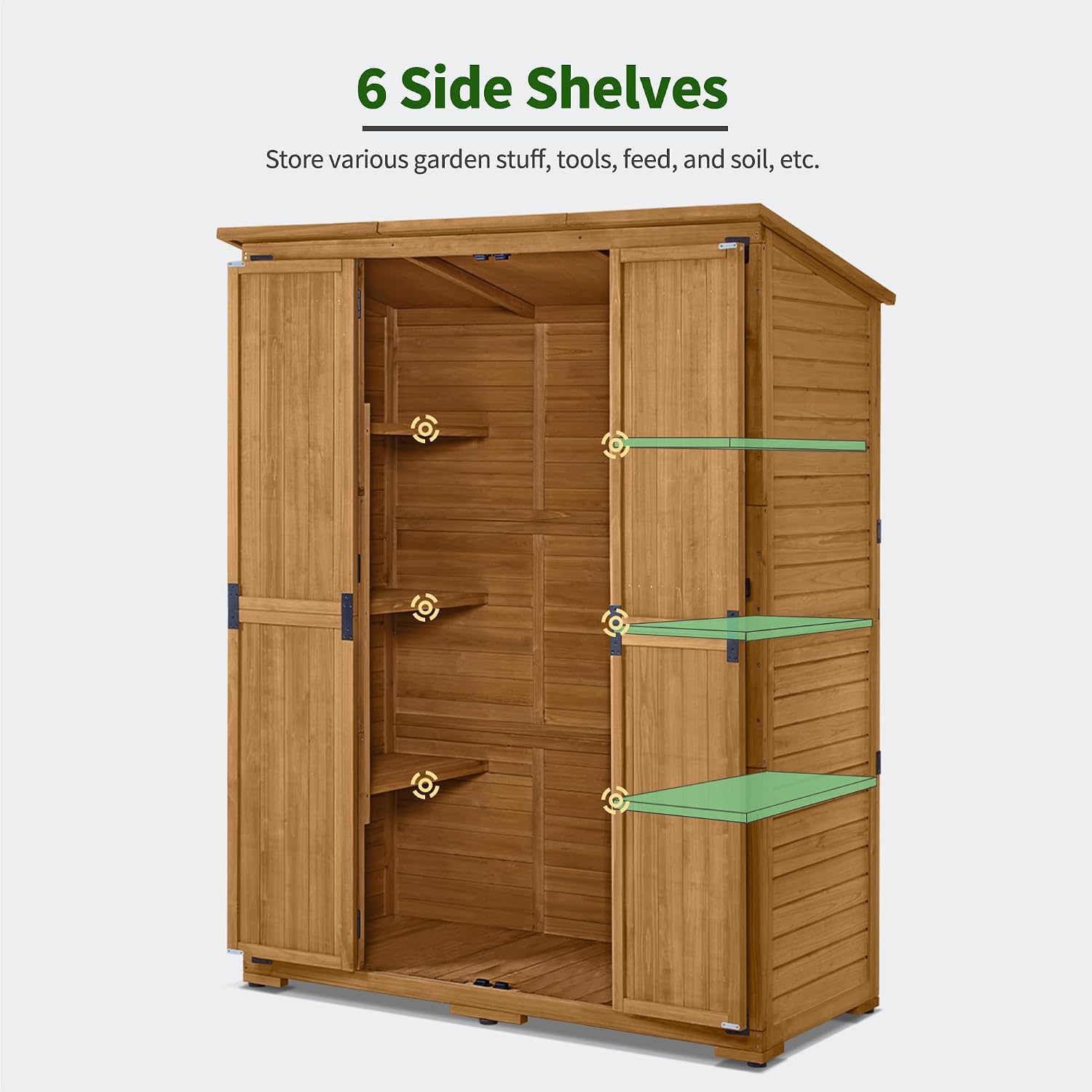 Outdoor Storage Cabinet with S - Gardening Tools Wooden recension och pris