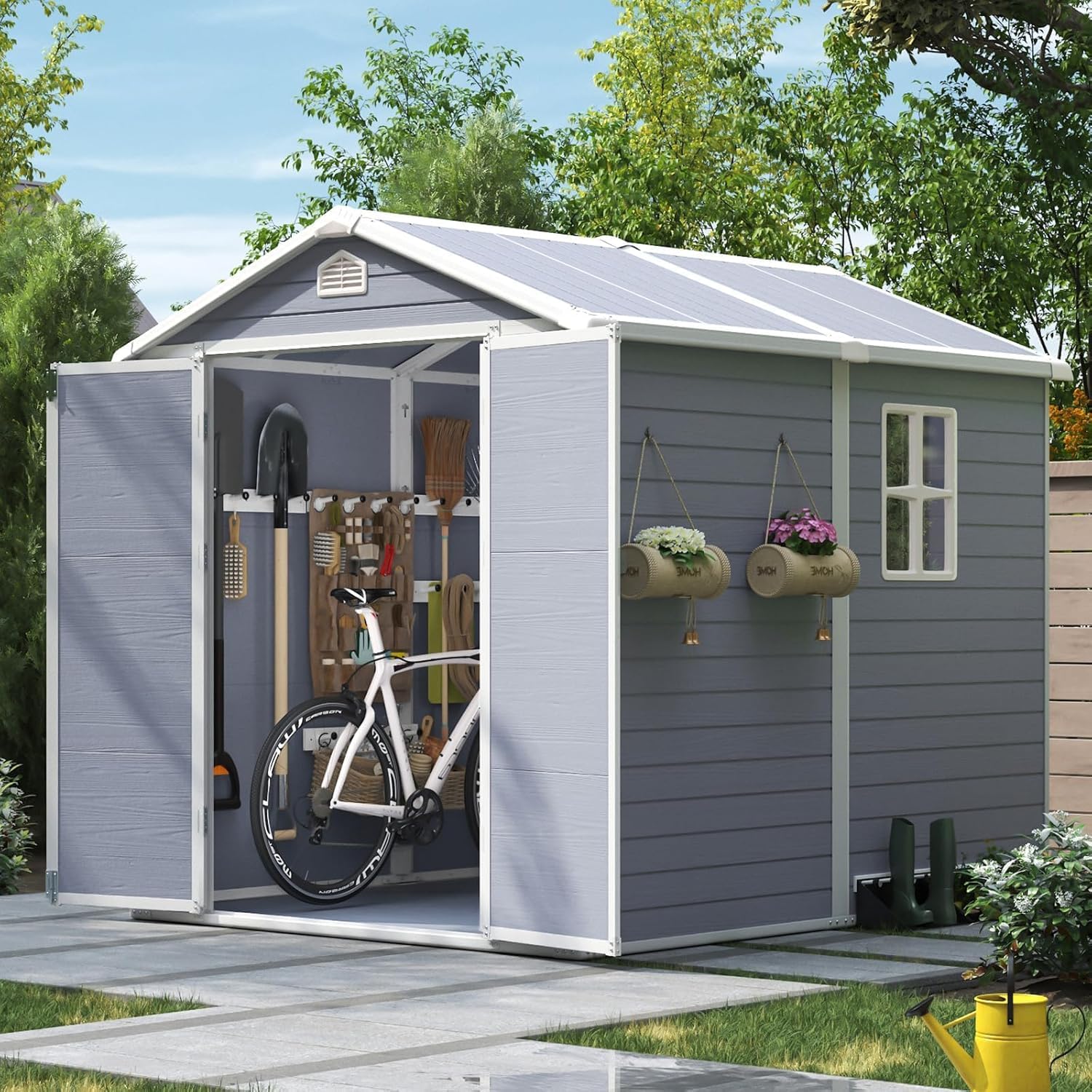 6x8 FT Outdoor Storage Shed Re - Gardening Tools Plastic recension och pris
