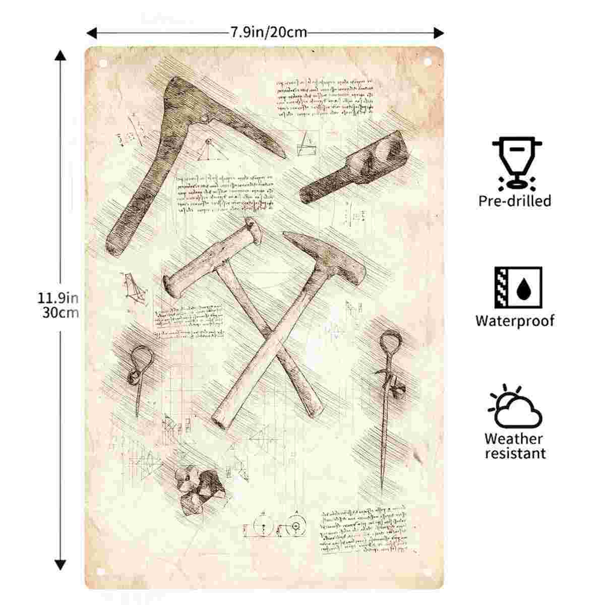 2D FLAT 1pc Vintage Hammer Too - Gardening Tools Sketch recension och pris