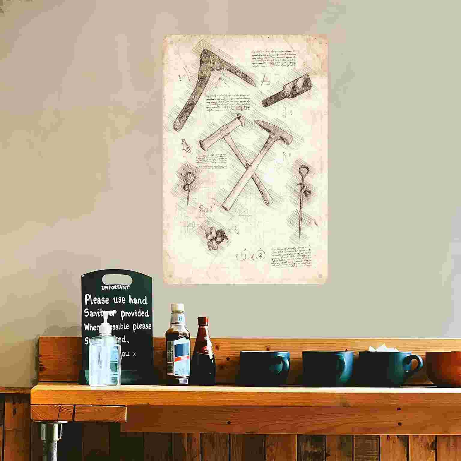 2D FLAT 1pc Vintage Hammer Too - Gardening Tools Sketch recension och pris