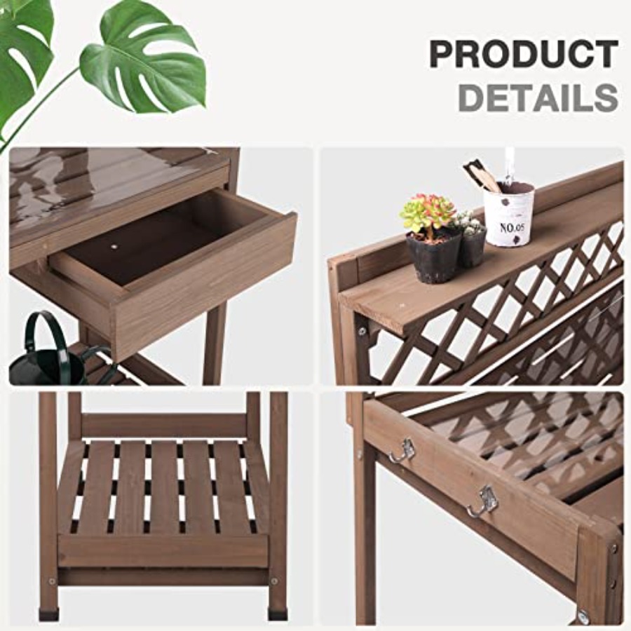 Outdoor Potting Bench For Gard - Gardening Tools Wooden recension och pris