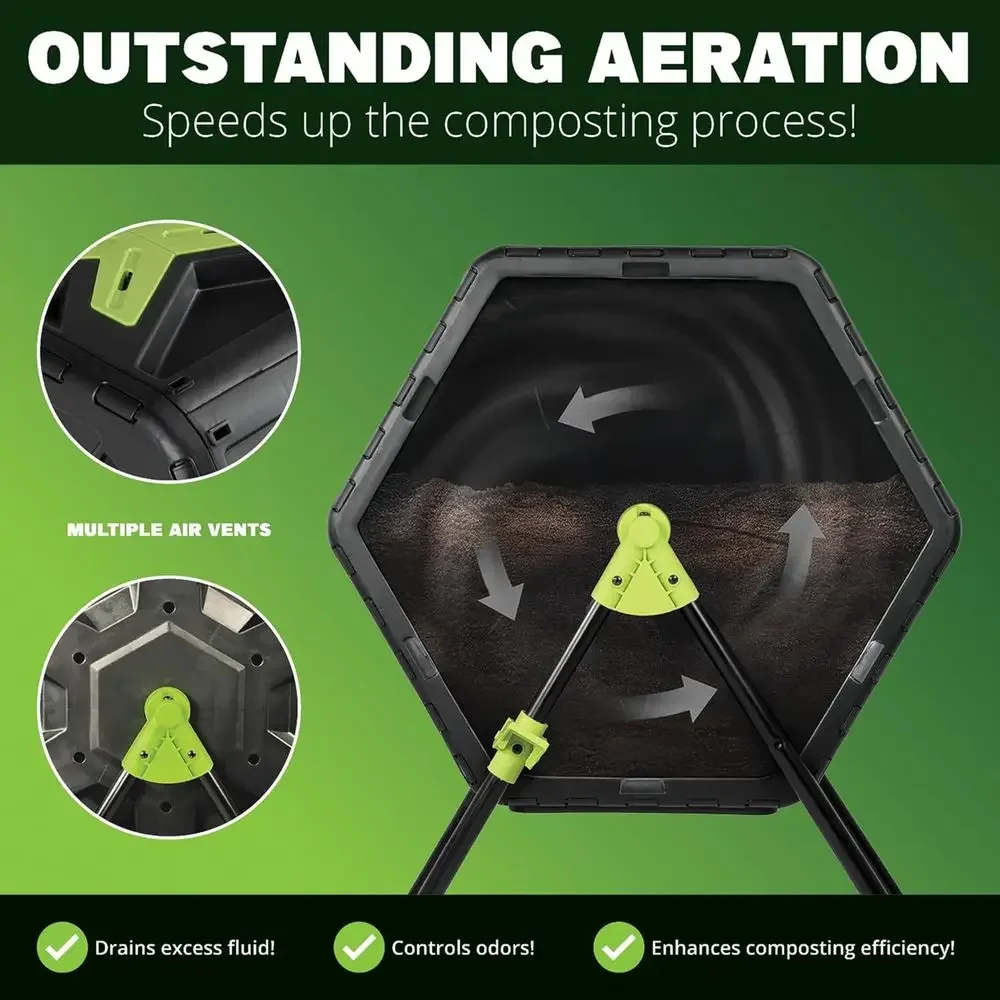 Rotating 21-Gallon Outdoor Com - Compost Bin recension och pris