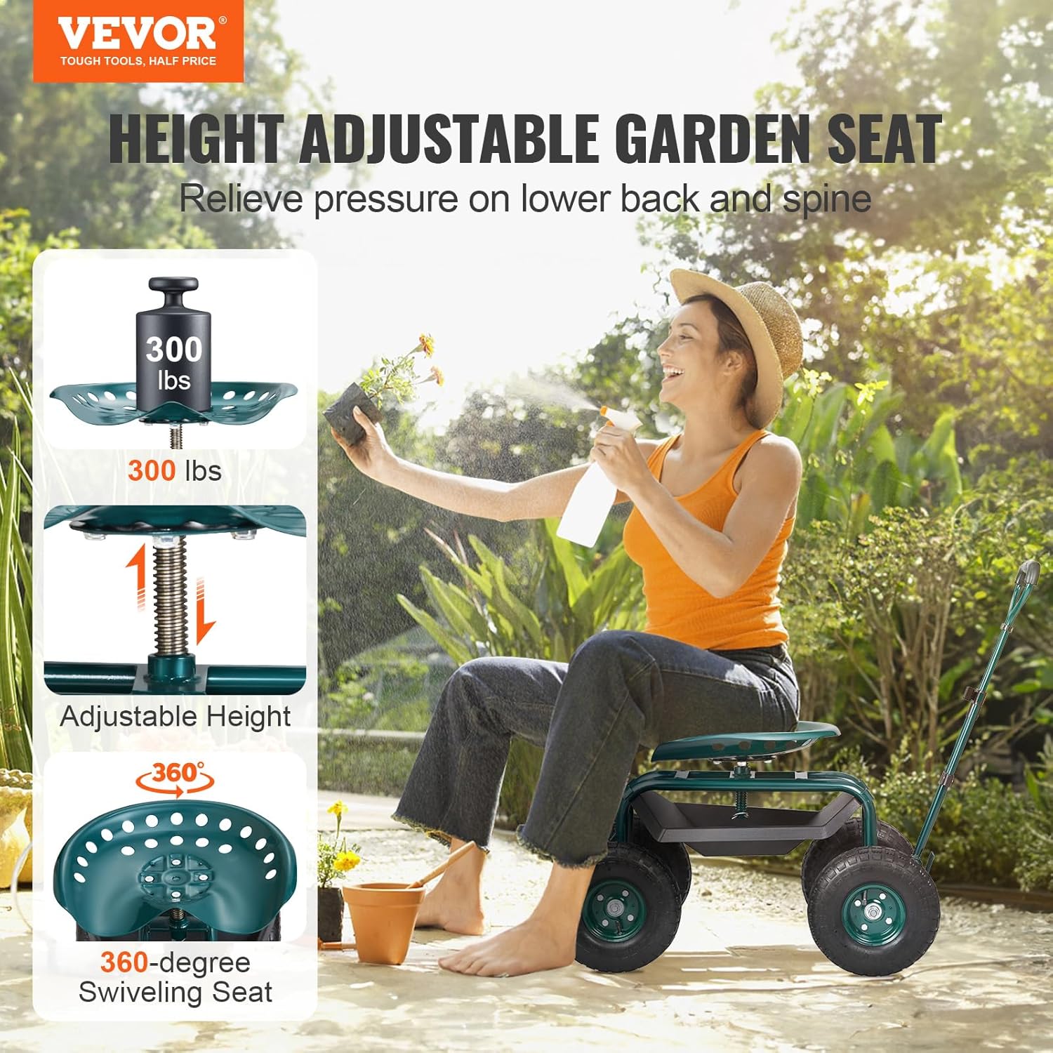 Garden Cart Rolling Workseat w - Gardening Tools Uses recension och pris